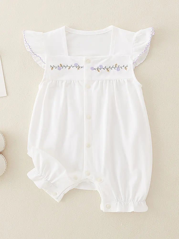 Summer Cotton Baby Romper for Girls - Short Sleeve
