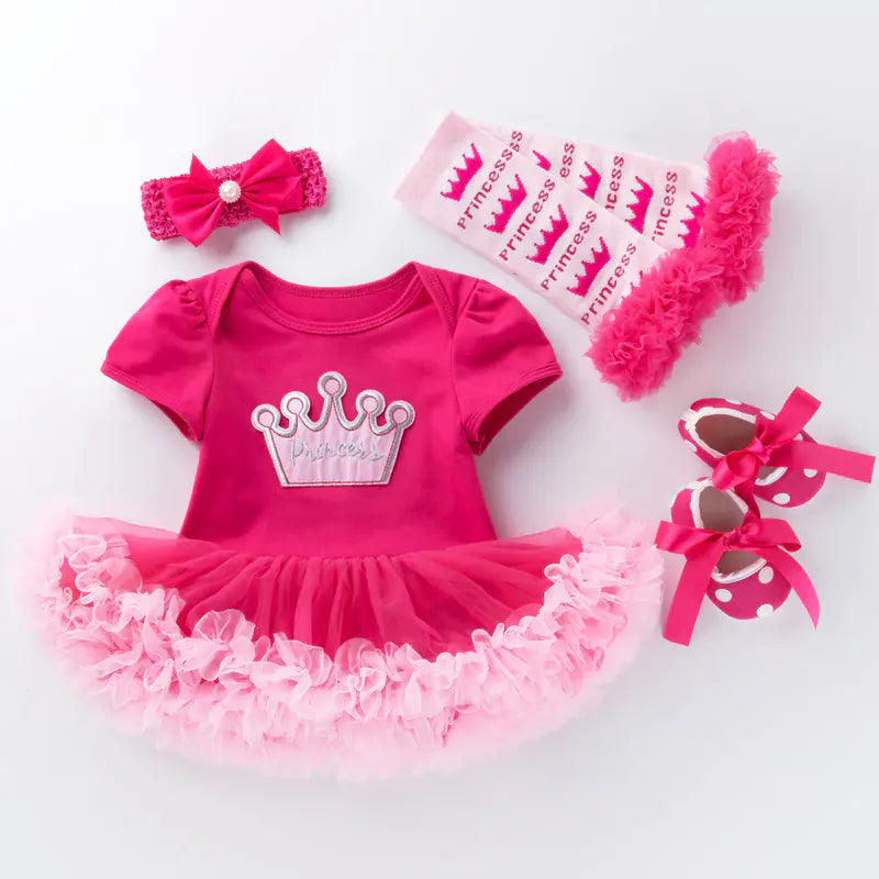 High-Quality Cotton Baby Pink Romper Dress