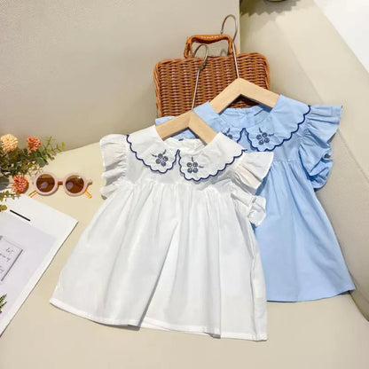 Girls' Short-Sleeved Summer Top for Ages 3-8