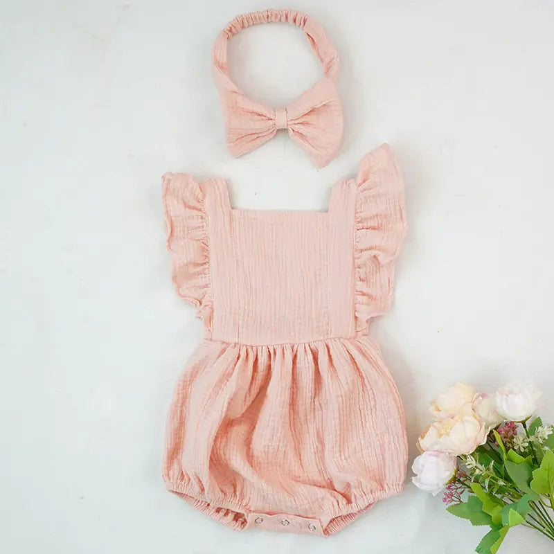 Cotton Ruffled Baby Romper for Infants and Toddlers