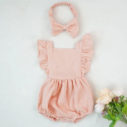 Cotton Ruffled Baby Romper for Infants and Toddlers