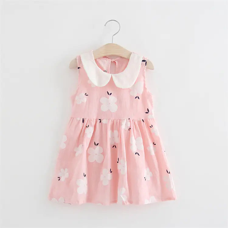 Summer Cotton-Linen Princess Dress for Girls