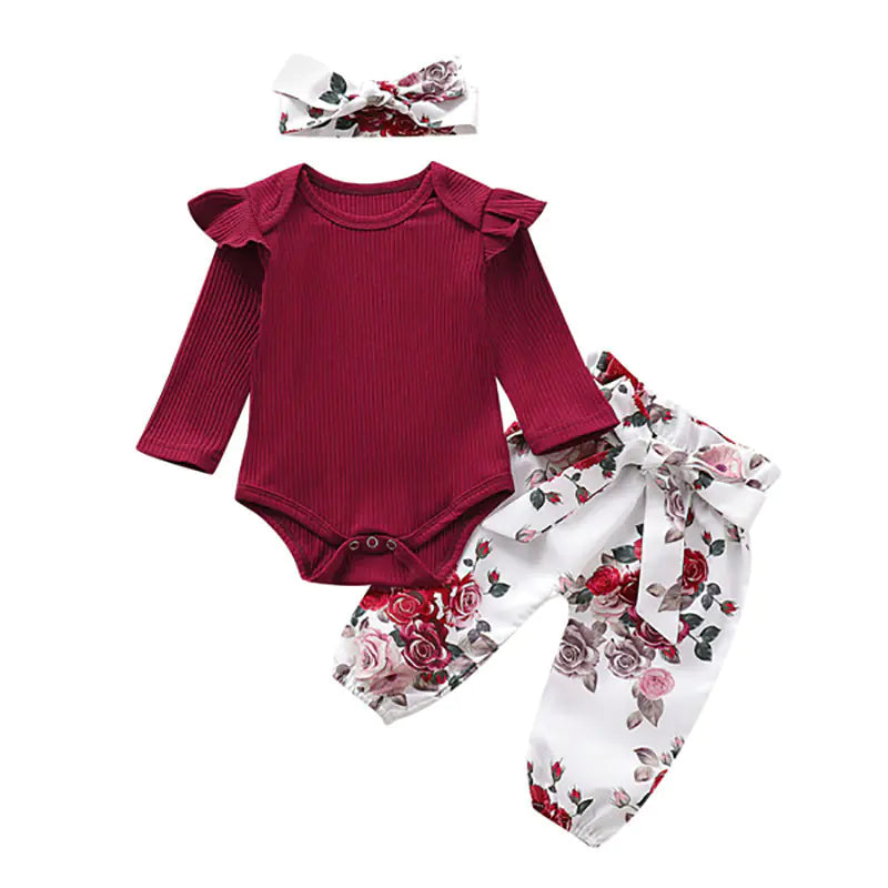 Baby Girl 3-Piece Printed Clothing Suit for 1-3 Years