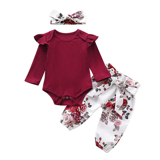 Baby Girl 3-Piece Printed Clothing Suit for 1-3 Years