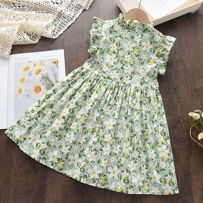 Girls Summer Floral Party Dresses for Ages 2-6Y