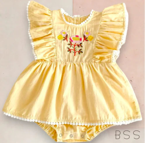 Juliet Romper - Summer Baby Girl Embroidered Outfit (One Piece)
