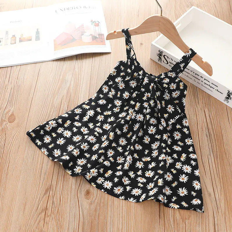 Sling Skirt Cute Cartoon Polka Dot Dress for Kids