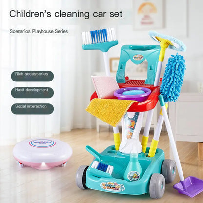 Kids Cleaning Toy Broom and Dustpan Set (Pretend Play)