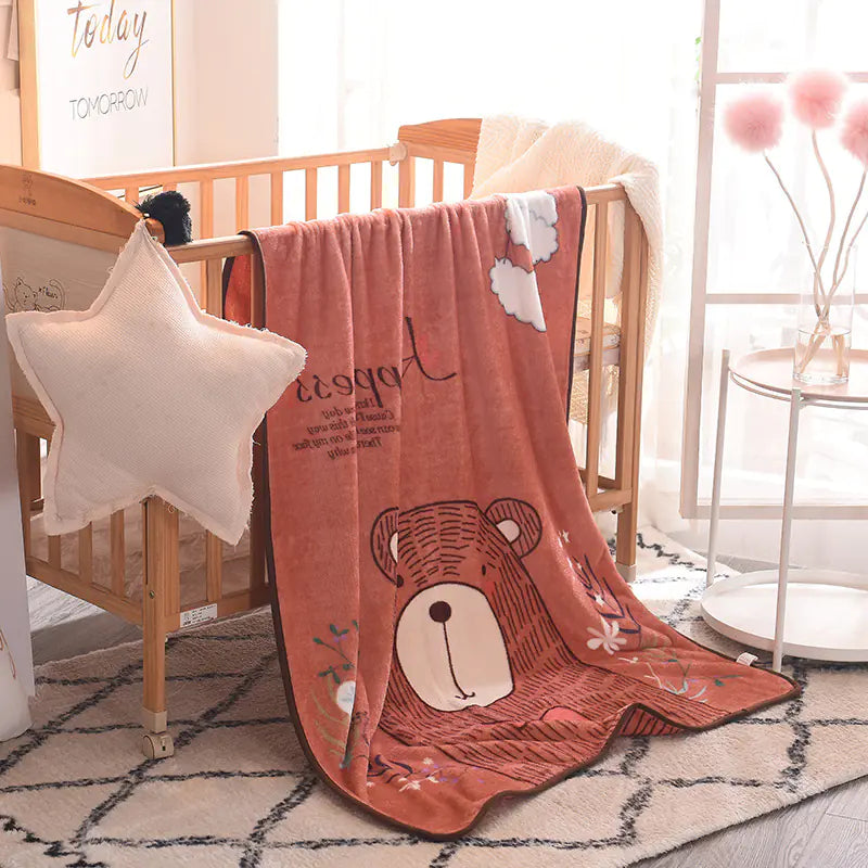 Cartoon Nursery Nap Blanket for Infants and Toddlers
