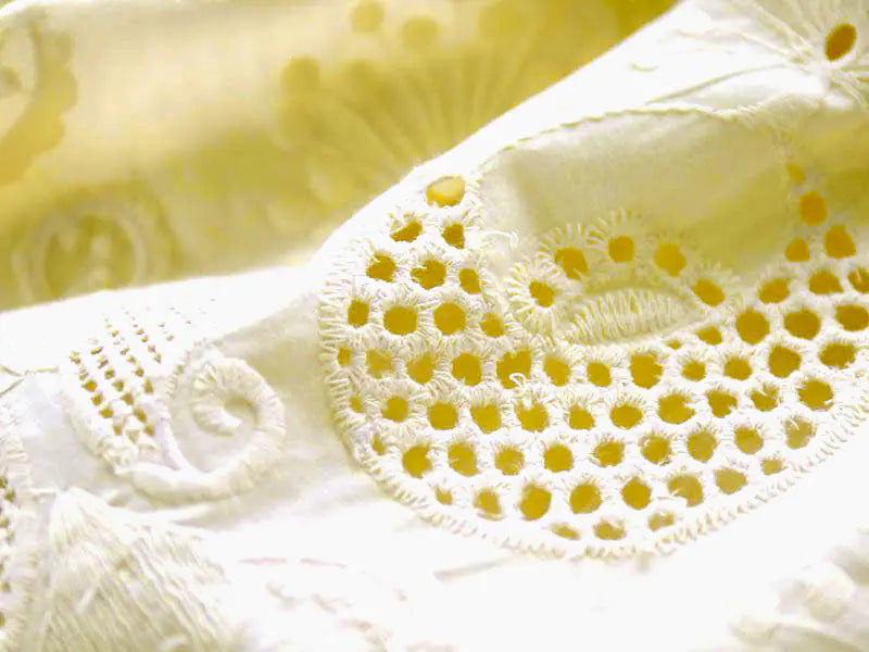 Girls' Summer Cotton Embroidered Ruffled Dress