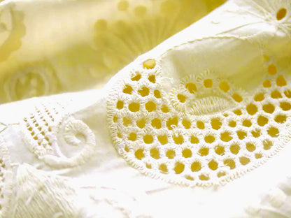 Girls' Summer Cotton Embroidered Ruffled Dress