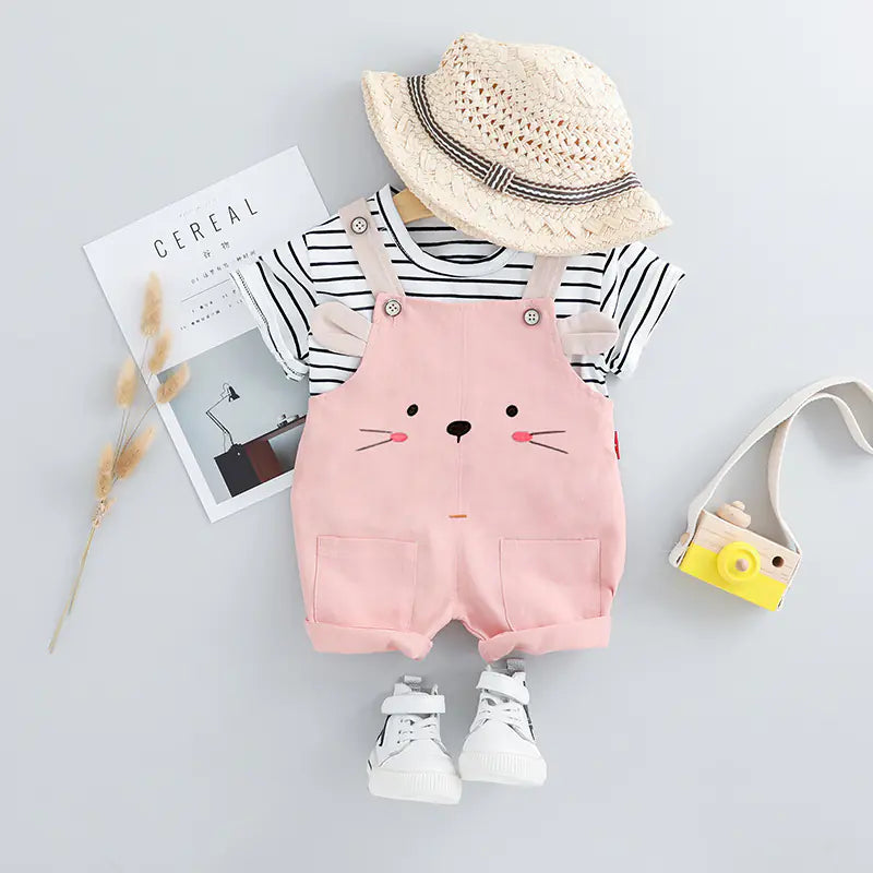 Baby Summer Overalls Suit for Boys and Girls (Two-Piece)