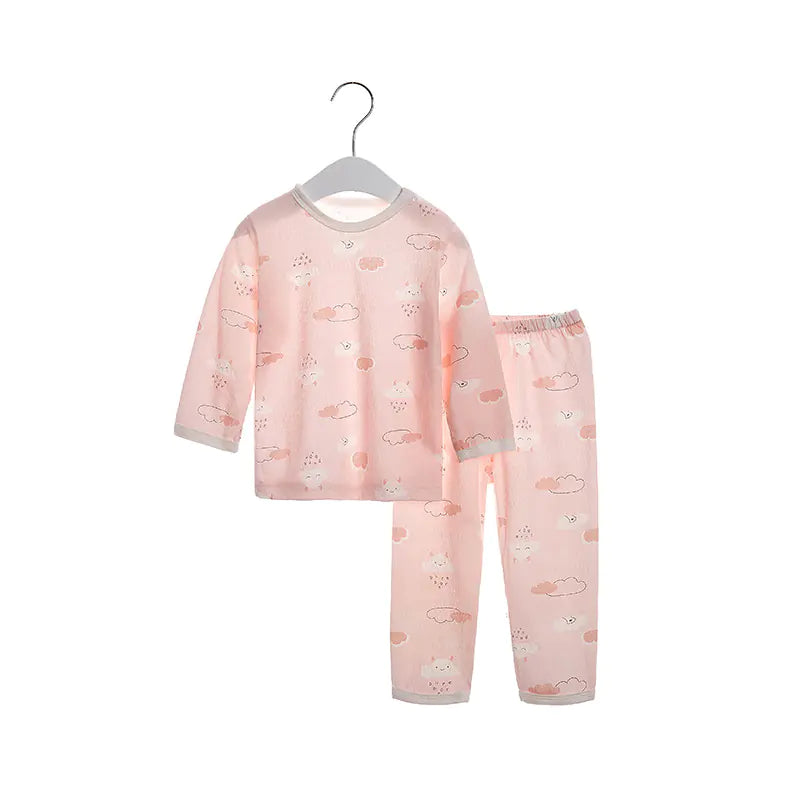 Summer Long Sleeve Baby Pajama Set for 1-3 Years Old