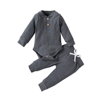 Cotton Long Sleeve Baby Jumpsuit and Pants Set