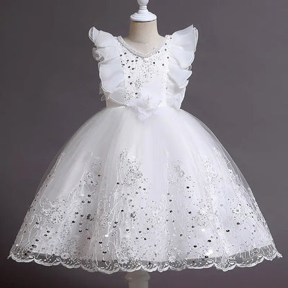Embroidered Little Flowers Princess Dress for Girls