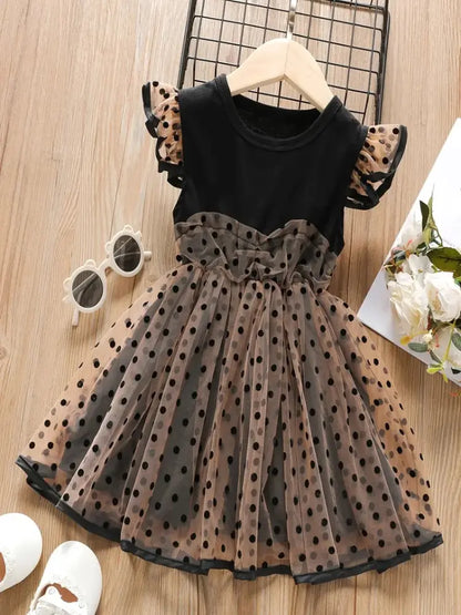 Girls Mesh Tulle Dress for Spring and Autumn Festivities