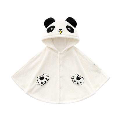 Baby Winter Cloak with Cute Beige Cat Design