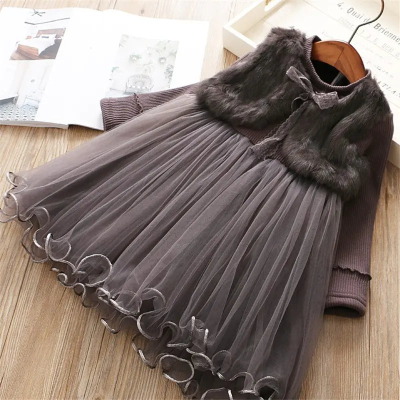 Winter Princess Waistcoat Dress for Baby Girls