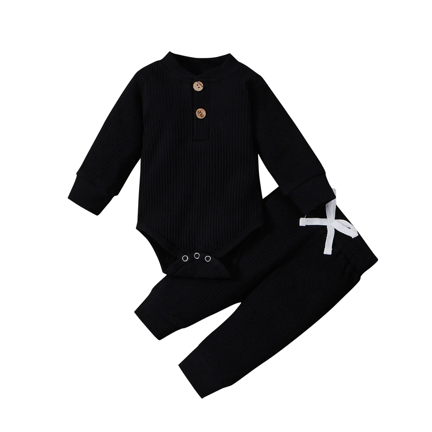 Cotton Long Sleeve Baby Jumpsuit and Pants Set