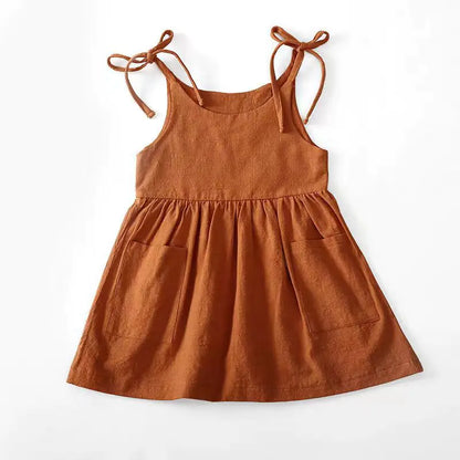 Summer A-Line Dress for Baby Girl with Backless Design