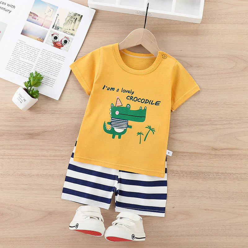 Baby Short Sleeve T-Shirt and Shorts Set for Girls