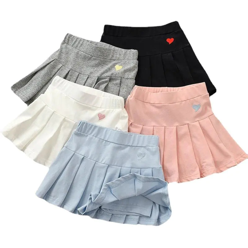 Girls' Pleated Anti-Slip Summer Skirt for Ages 8+
