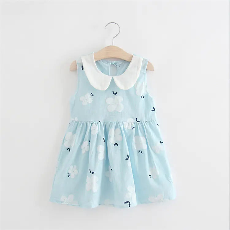 Summer Cotton-Linen Princess Dress for Girls