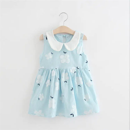 Summer Cotton-Linen Princess Dress for Girls