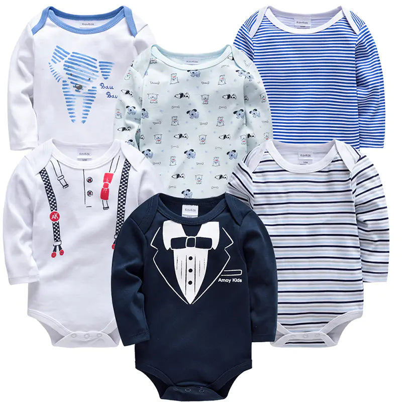 6-Piece Long Sleeve Baby Onesie Set for Newborns