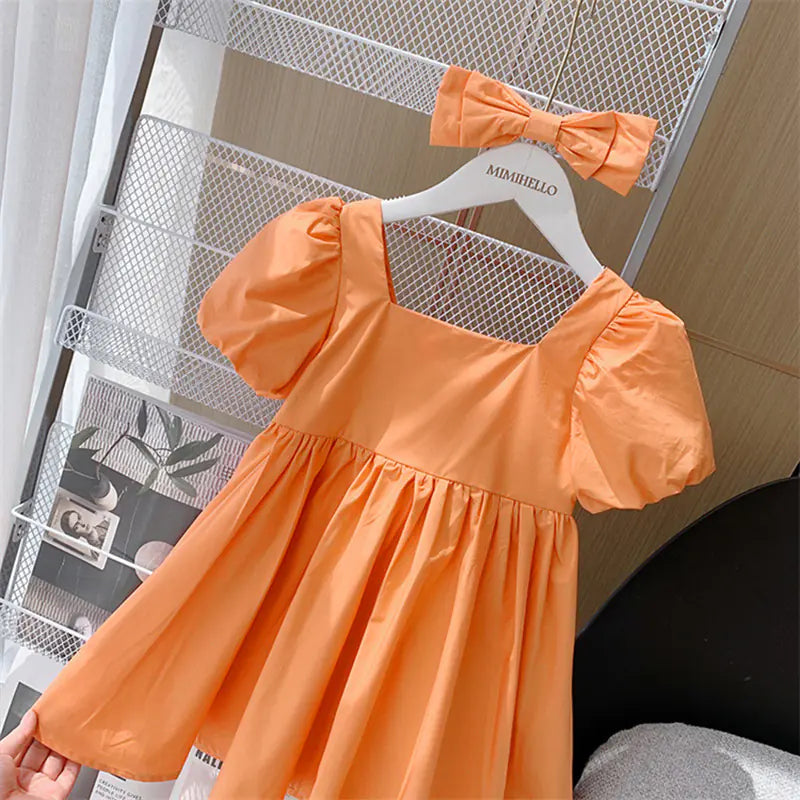 Children's Short Sleeve Princess Dress for Baby Girls