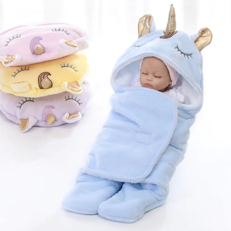 Unicorn Plush Double Layer Baby Blanket - Winter Edition