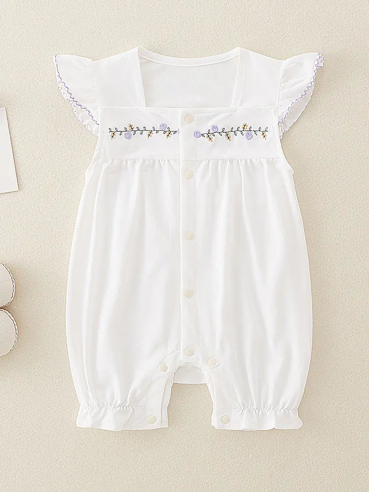Summer Cotton Baby Romper for Girls - Short Sleeve
