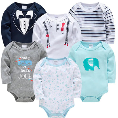 6-Piece Long Sleeve Baby Onesie Set for Newborns