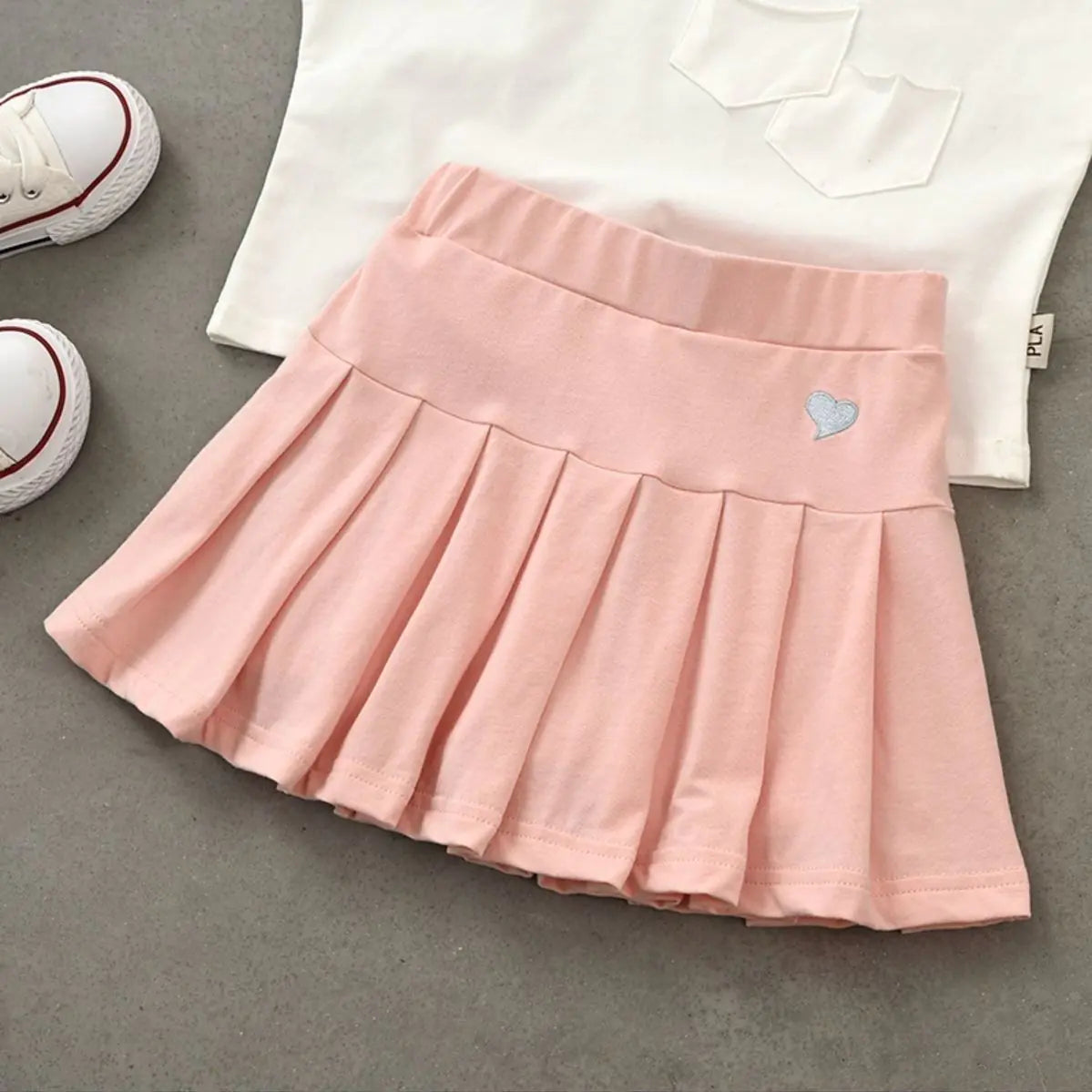 Girls' Pleated Anti-Slip Summer Skirt for Ages 8+