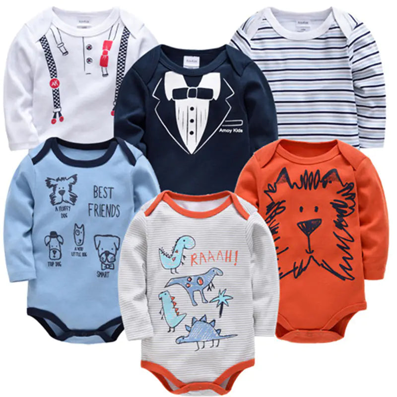 6-Piece Long Sleeve Baby Onesie Set for Newborns