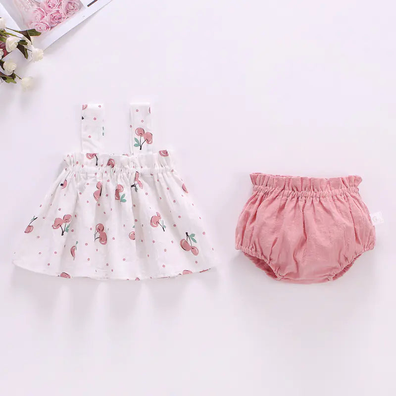 2023 Baby Summer Dress Set for Girls 0-2 Years