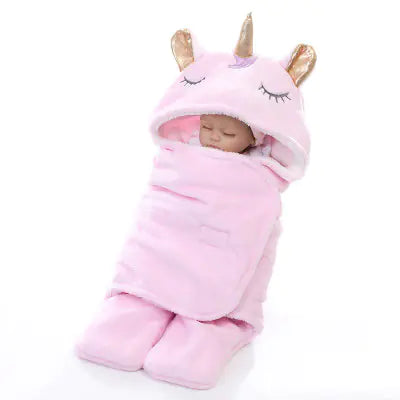 Unicorn Plush Double Layer Baby Blanket - Winter Edition