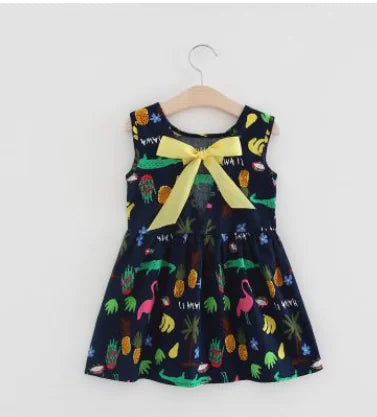 Summer Cotton-Linen Princess Dress for Girls