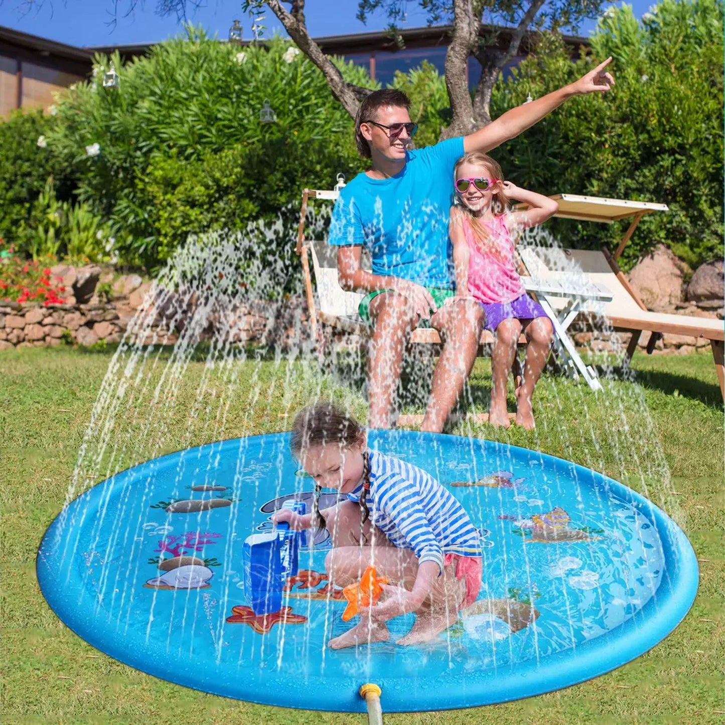 PVC Sprinkler Mat 170cm for Kids Outdoor Play
