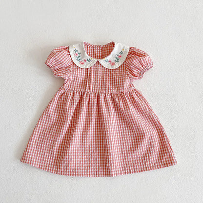 Summer Newborn Baby Girl Embroidered Dress Romper
