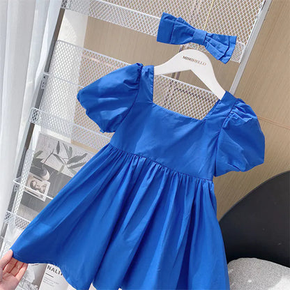 Children's Short Sleeve Princess Dress for Baby Girls
