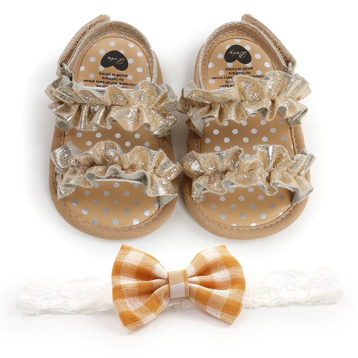 Lace Trim Baby Sandals for Toddlers and Infants