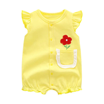 Baby Cotton Bodysuit Set for Summer (0-2 Years Old)