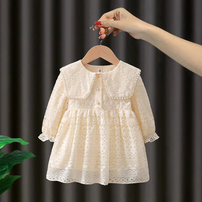 Girls' Lace Long Sleeve Princess Dress