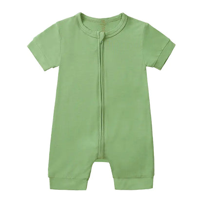 Summer Soft Fiber Baby Zipper Romper for Newborns
