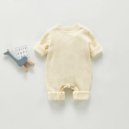 Cotton Knitted Long Sleeve Baby Romper for Boys and Girls
