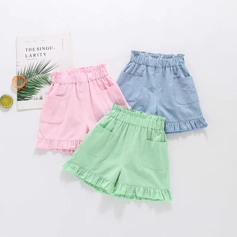 Girls' Denim Shorts for Summer (Ages 3-8)