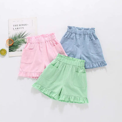 Girls' Denim Shorts for Summer (Ages 3-8)