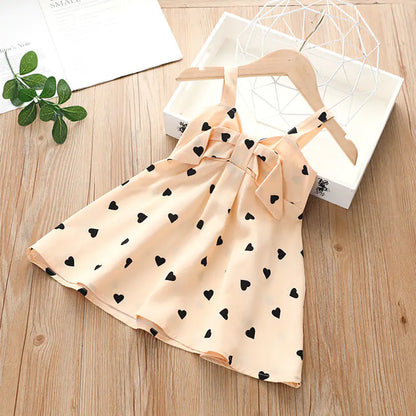 Sling Skirt Cute Cartoon Polka Dot Dress for Kids