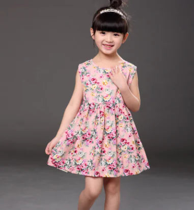 Summer Cotton-Linen Princess Dress for Girls